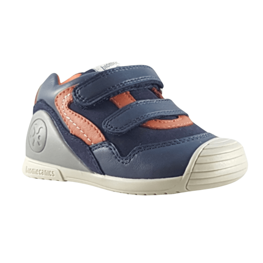 Biomecanics Ocean (Sauvage) navy/orange boys supportive Velcro first shoes