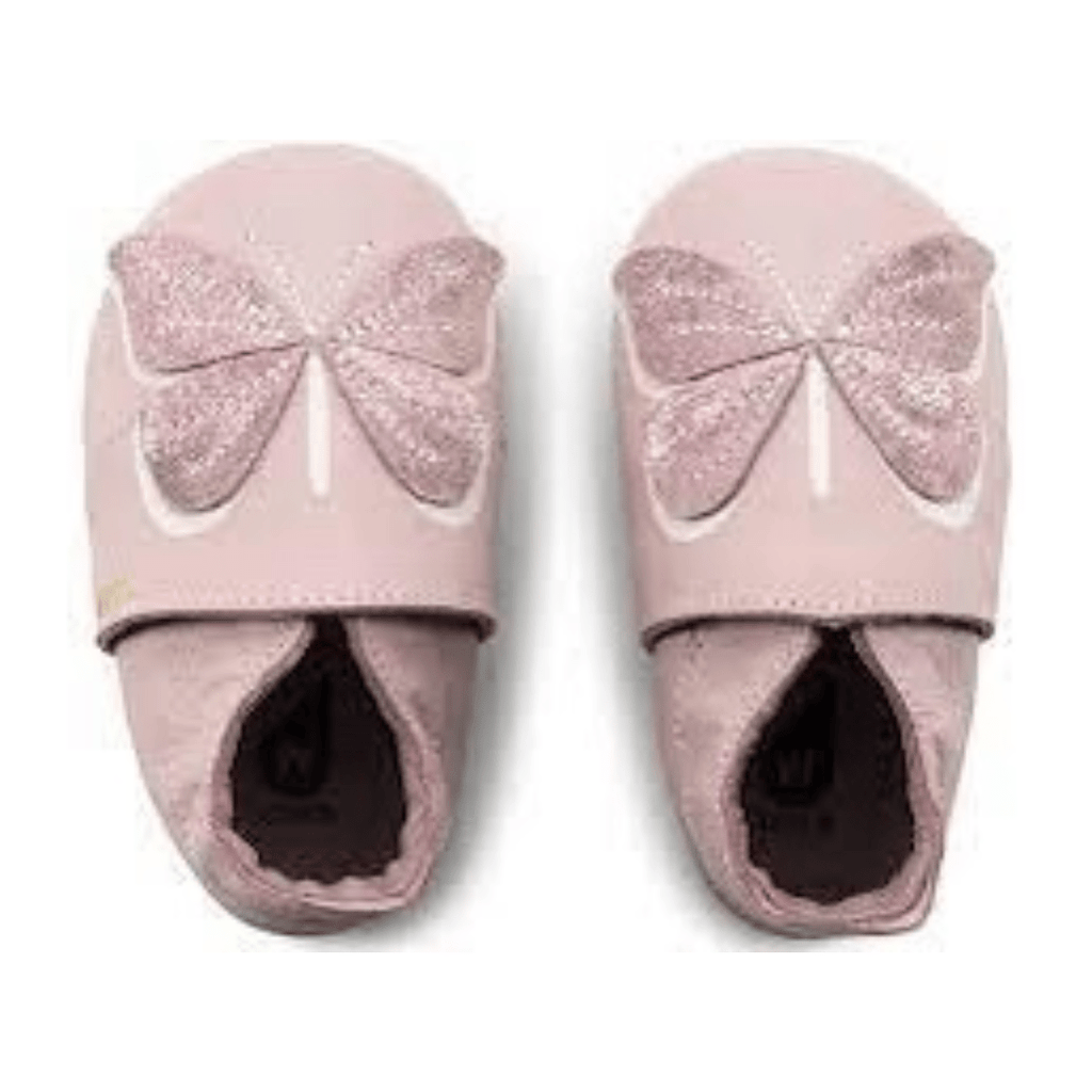 Bobux Soft Sole Pram Shoes - Glitter Wings Blossom