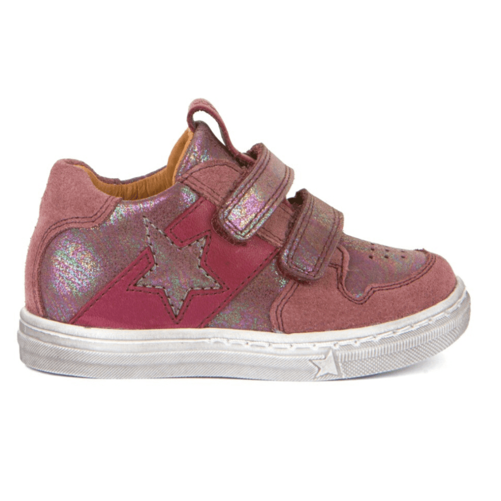 Froddo Dolby girls leather shoe in pink shine with star design