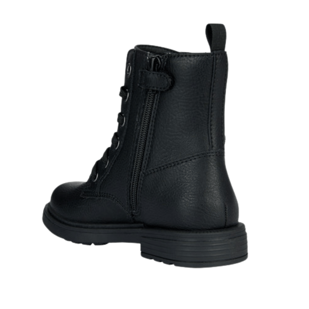 Geox Eclair girls Boots- Black boot with silver star detail