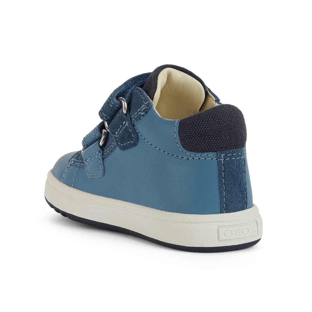 Geox Nappa Boys Runner - Avio/ Navy, navy and blue boys runner/boot with Velcro closure, “born to play” word detail on side