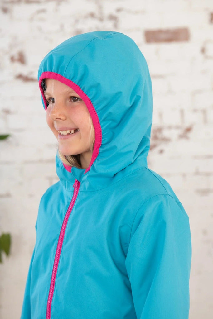 Girls Waterproof Fleece Lined Teal Coat