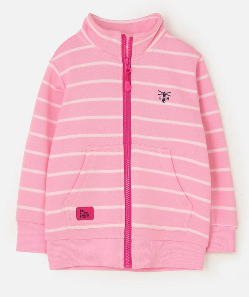 Little Lighthouse Girls Ava Full zip hoodie - Blue/Pink Flowers