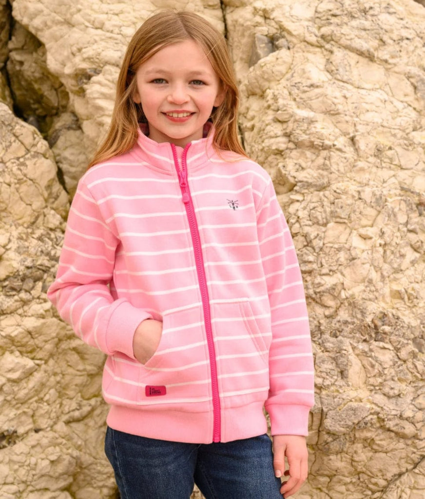 Little Lighthouse Girls Ava Full zip hoodie - Blue/Pink Flowers