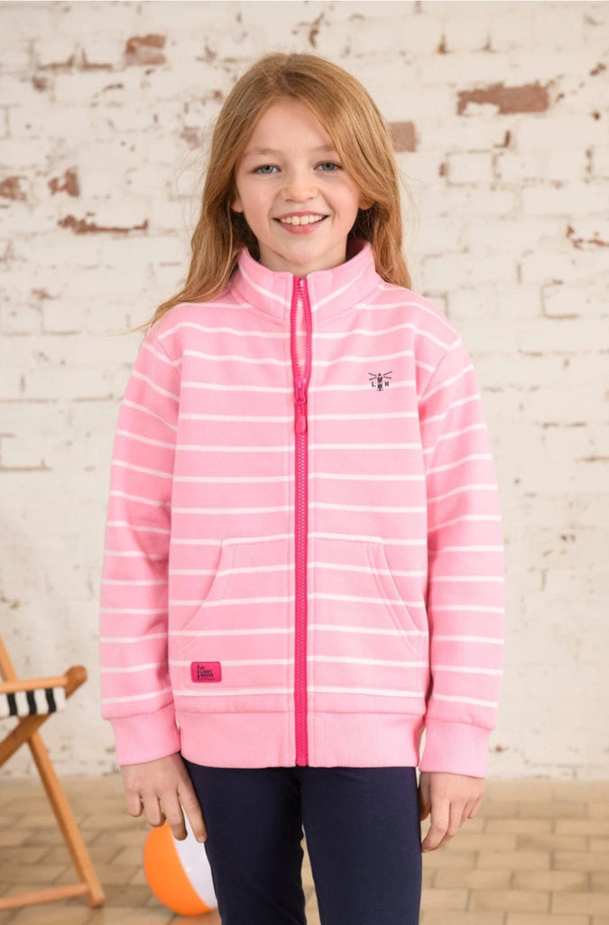 Little Lighthouse Girls Ava Full zip hoodie - Blue/Pink Flowers