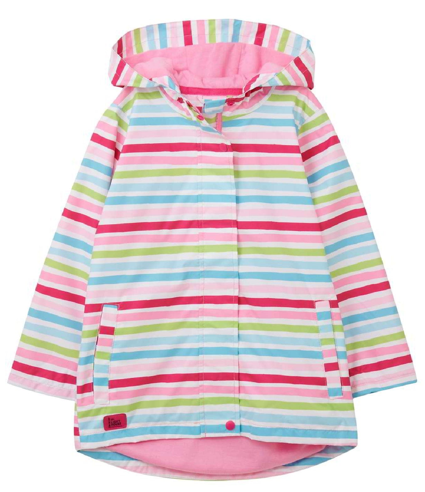 Little Lighthouse Olivia Girls Waterproof Coat Multi stripe