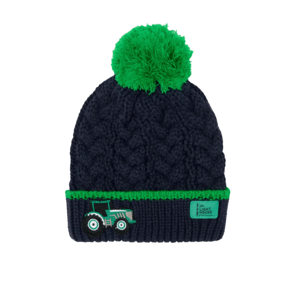 Green Wooly Tractor Bobble Hat