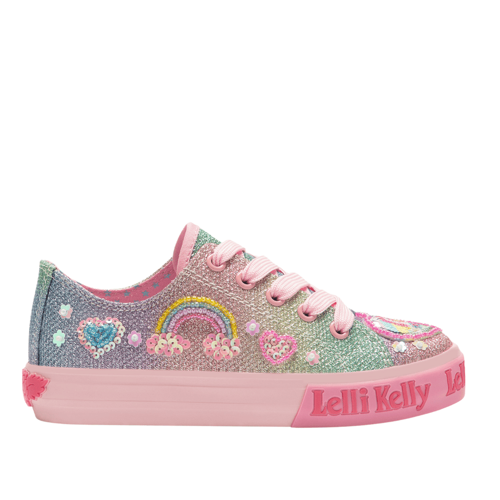 Lelli Kelly Unicorn Lace Up Canvas Shoes - Multi Glitter