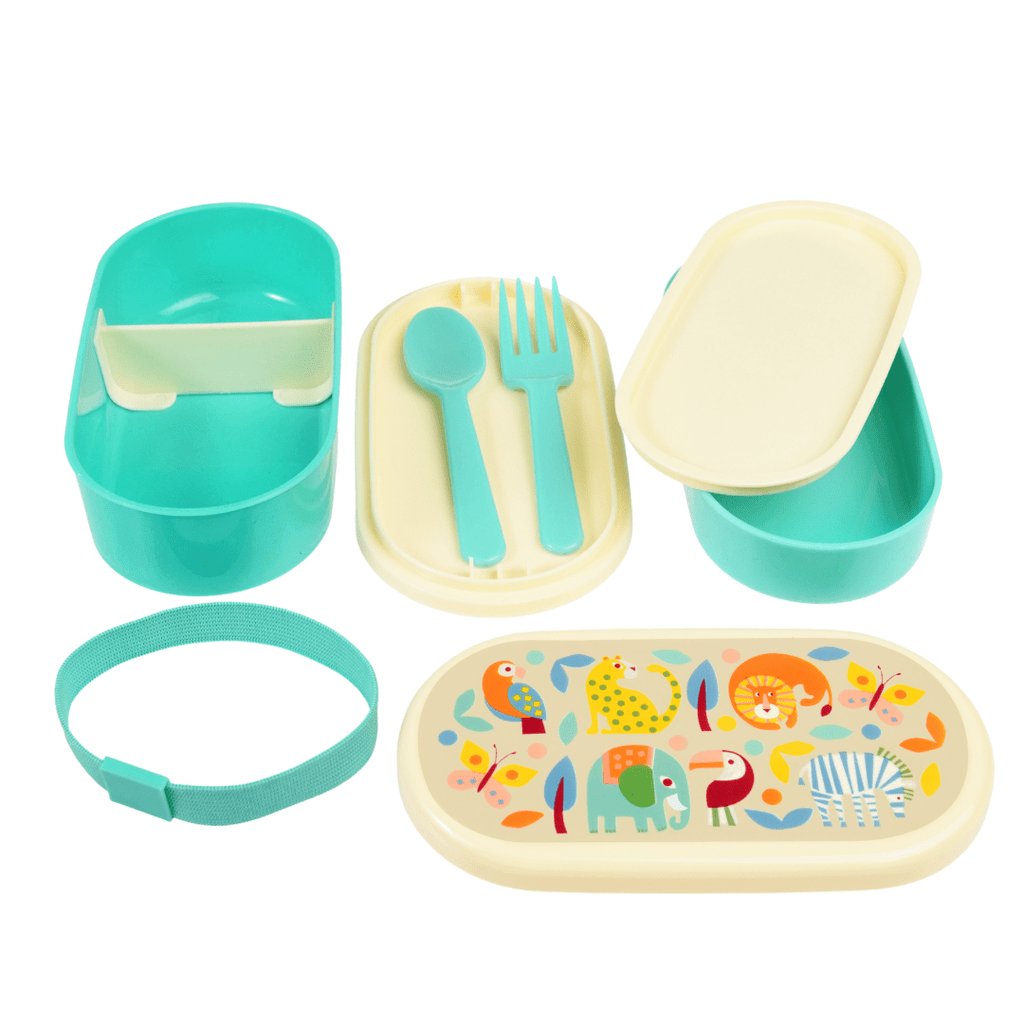 Rex London Wild Wonders Bento Box - Turquoise/White